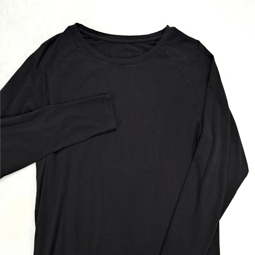 Alphalete Mens Black Raglan Long Sleeve Training Shirt Size Medium Crew Neck Tee